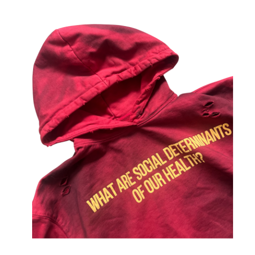 SOCIAL DETERMINANTS HOODIE CRIMSON RED
