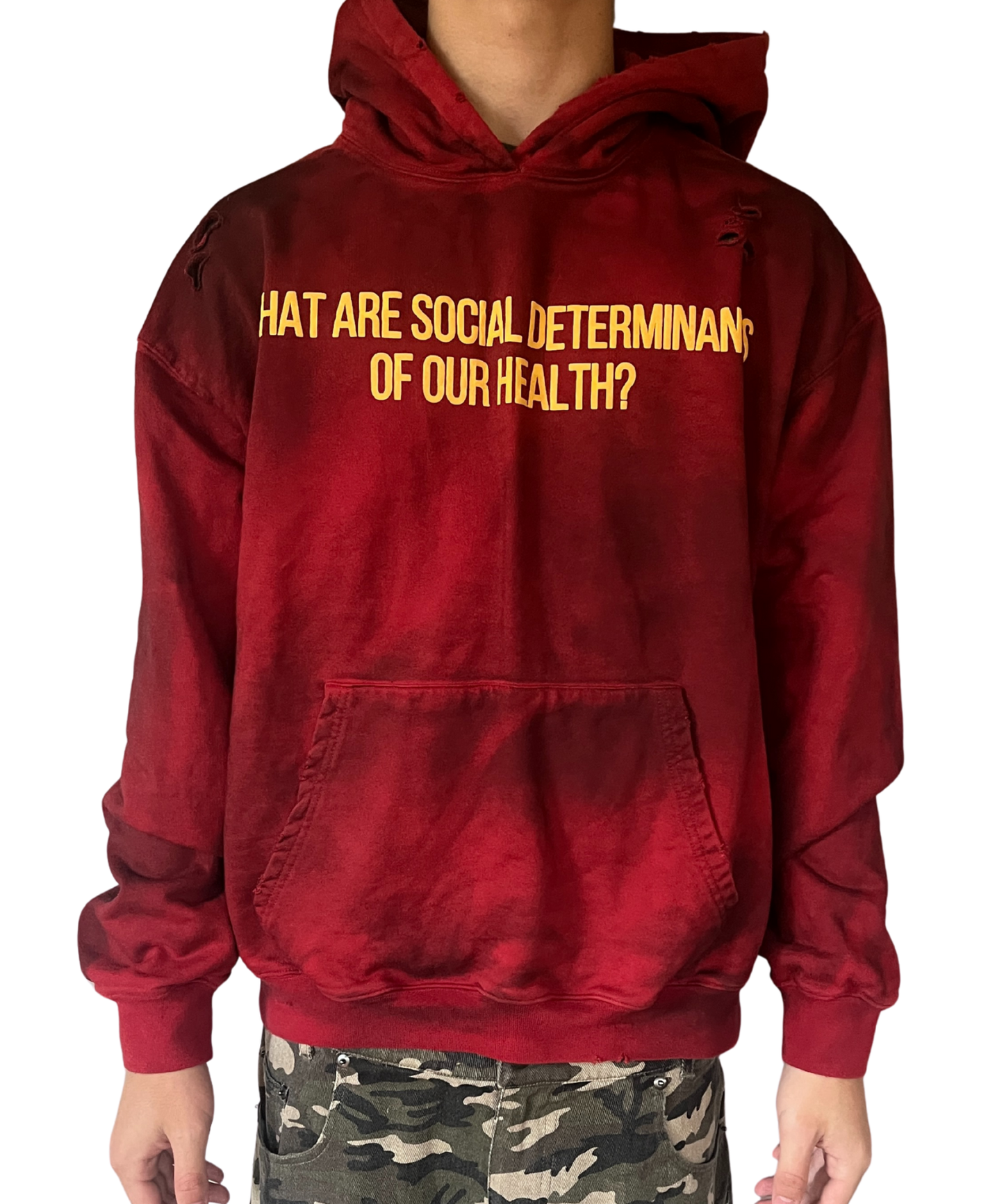 SOCIAL DETERMINANTS HOODIE CRIMSON RED